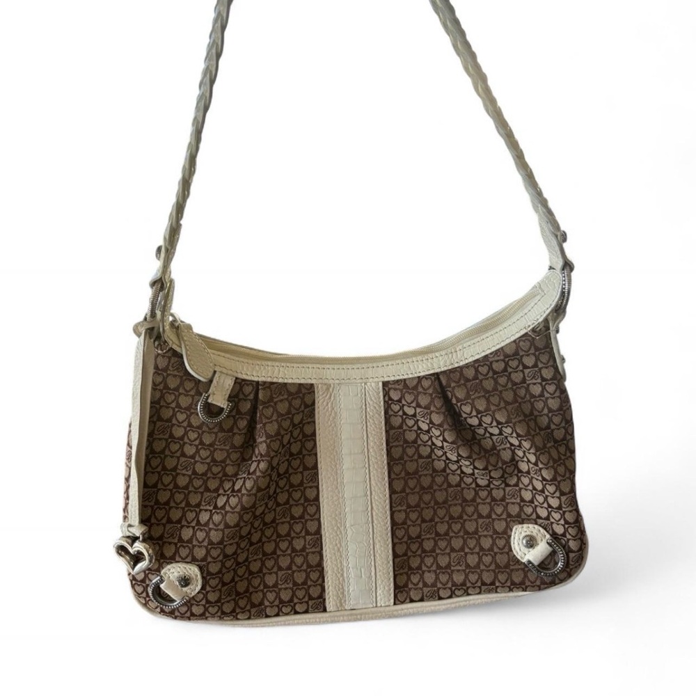 Brighton Brown and White Shoulder Bag